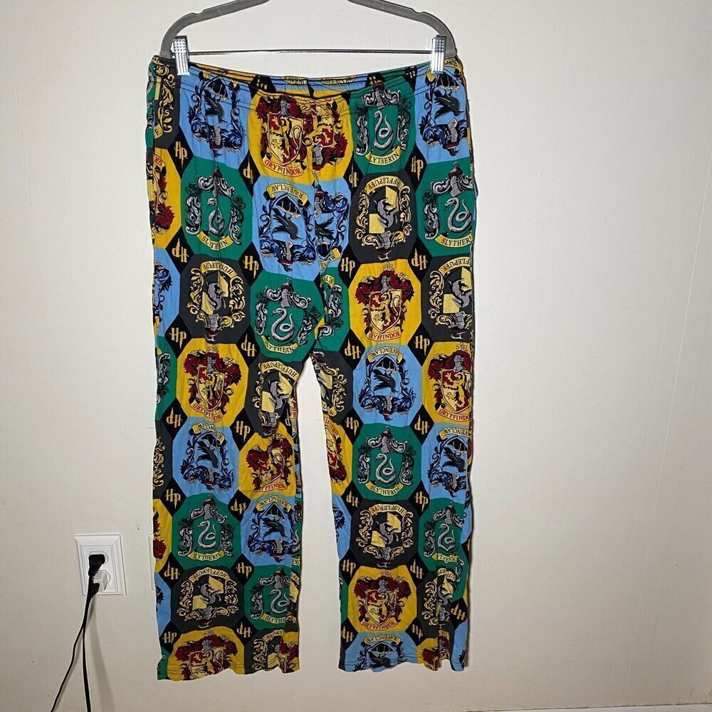 Harry Potter Hogwarts Houses Gryffindor Hufflepuff Pajamas Lounge Pants XXL